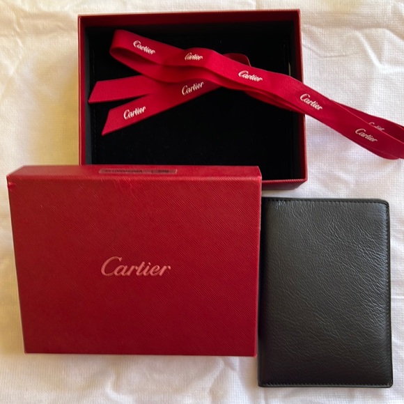 Cartier Bags Cartier Black Leather Passport Holder Poshmark